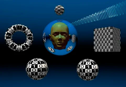 Binary language, a universal means of communication. Illustration