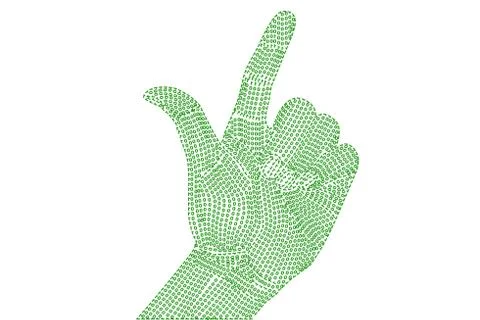 Binary left hand. Illustrazione stock
