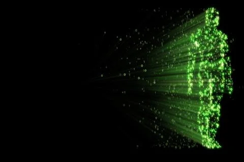 Binary man made of zeros and ones in computing concept Stock Illustration