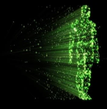 Binary man made of zeros and ones in computing concept Stock Illustration