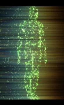 Binary man made of zeros and ones in computing concept Stock Illustration