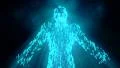 Binary man with orb glowing computer internet web net data 0 1 4K 4k or 4k+ Resolution