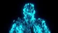 Binary man with orb glowing data 0 1 blue HD Footage