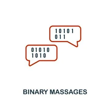 Binary Massages icon in two color design. Red and black style elements from Illustrazione stock