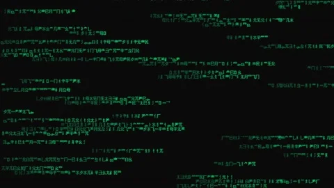 Binary matrix background. Right to left digits on dark backdrop.  스톡 동영상 251944956