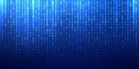 Binary matrix code blue abstract background Stock Illustration