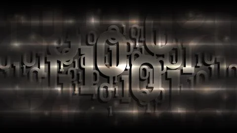 Binary matrix code on a dark background, artificial intelligence, vector Stock Illustration