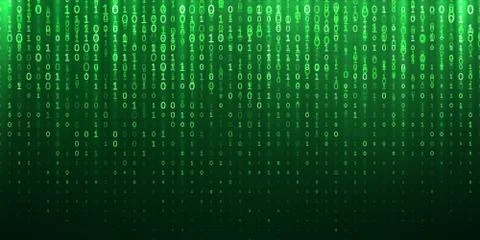 Binary matrix code green abstract background Stock Illustration