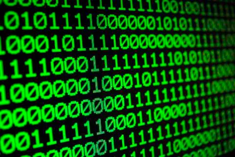 Binary matrix computer data code seamless background. Binary code for program Stock Photos