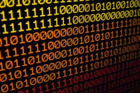 Binary matrix computer data code seamless background. Binary code for program Stock Photos