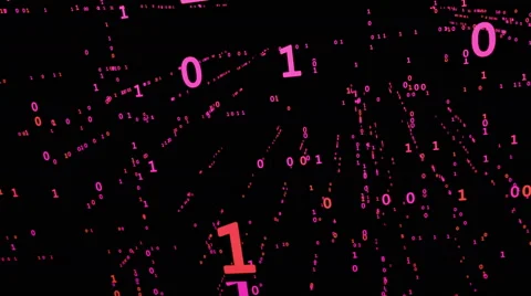 Binary Matrix Grid Stock Footage 47298742