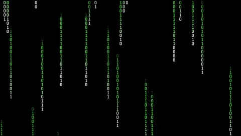 Binary Matrix Rain Loop Stock Footage 81570783