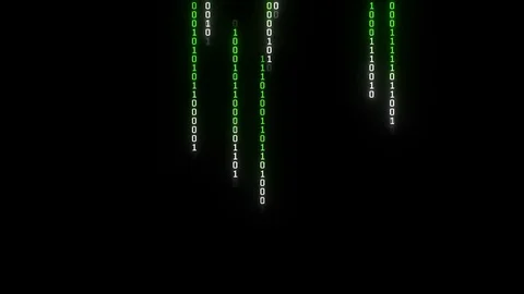 Binary Matrix Rain, Pixelated Stock Footage 81571753