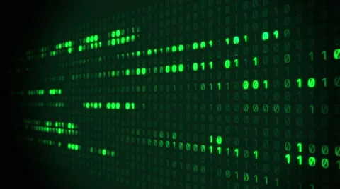 Binary Matrix Scrolling Prespective Stock Footage 46388111