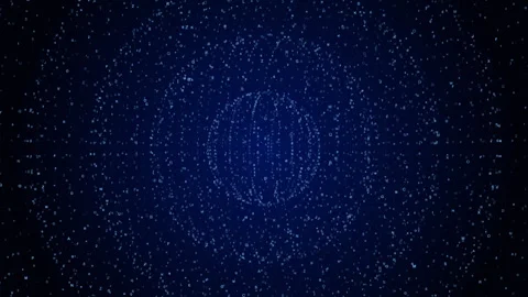Binary Matrix Sphere AI and Big Data Visualization Stock Footage 339845056