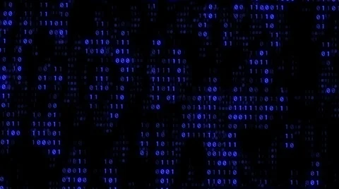 Binary Matrix Wall Blue Background Stock Footage 39788523