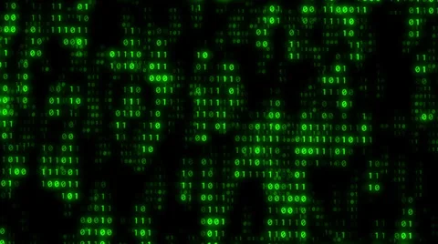 Binary Matrix Wall Green Background Stock Footage 39789689