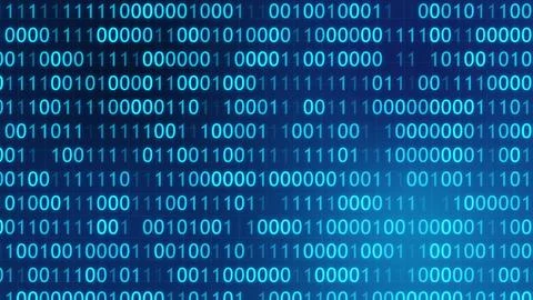 BINARY MOVING HORIZONTAL BG CODING PROGRAMMING BG HACKER SCREEN SCIFI MOVIE.. Stock Illustration