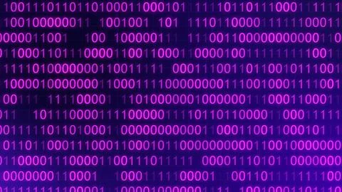 BINARY MOVING HORIZONTAL BG CODING PROGRAMMING BG HACKER SCREEN SCIFI MOVIE.. Stock Illustration