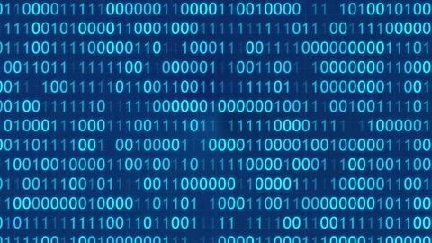 BINARY MOVING HORIZONTAL BG CODING PROGRAMMING BG HACKER SCREEN SCIFI MOVIE.. Stock Illustration