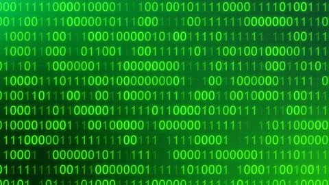 BINARY MOVING HORIZONTAL BG CODING PROGRAMMING BG HACKER SCREEN SCIFI MOVIE.. Stock Illustration