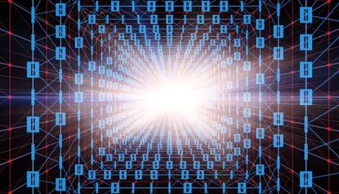 Binary network code technology, data transmission and storage Stock Illustration
