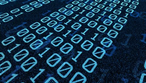 Binary network code technology, data transmission and storage Illustrazione stock