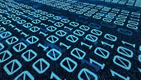 Binary network code technology, data transmission and storage Illustrazione stock