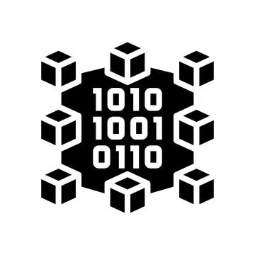 Binary neural network glyph icon vector illustration 스톡 일러스트