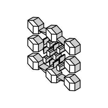 Binary neural network isometric icon vector illustration イラスト素材