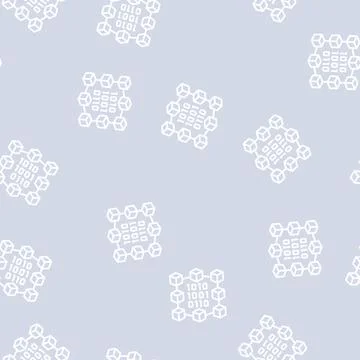 Binary neural network line seamless pattern Stock Illustration