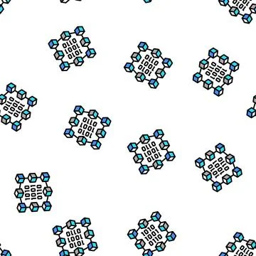 Binary neural network vector seamless pattern Stock Illustration