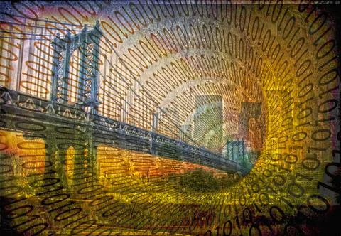 Binary New York City Stock Illustration