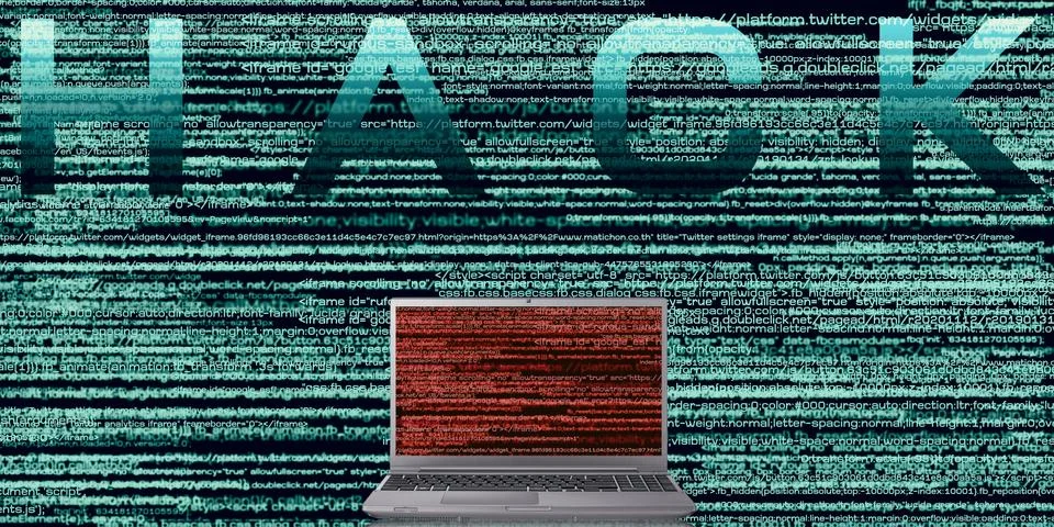 Binary number background with the word HACK binary code Big database cyber Stock Illustration