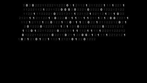 Binary number processing animation generating code. Stock Footage