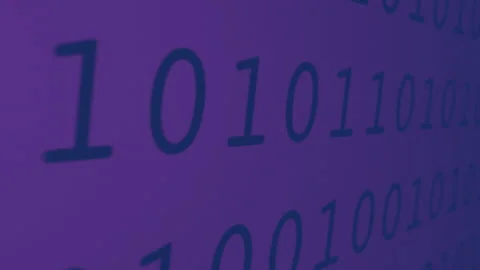 Binary Number System on the Computer's LCD (purple) Stock Footage 258074071
