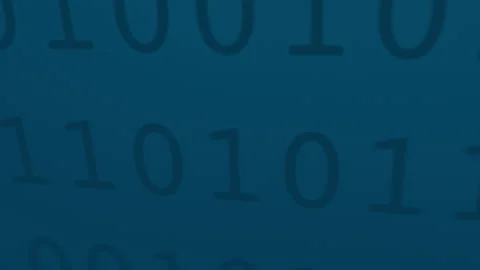 Binary Number System on the Computer's LCD (turquoise) Stock Footage 258074178