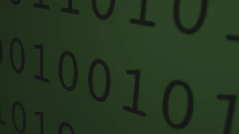Binary Number System on the Computer's LCD (green) Stock Footage 258074501