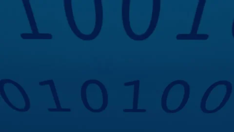 Binary Number System on the Computer's LCD (blue) Stock Footage 258074510