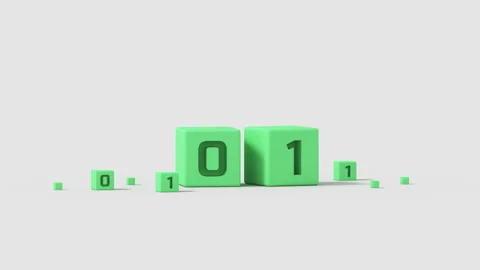 Binary numbers 3D render animation 스톡 동영상 220275643