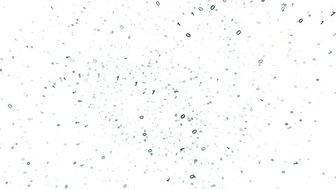 Binary numbers abstract rotation on white background Stock-Footage 133122437