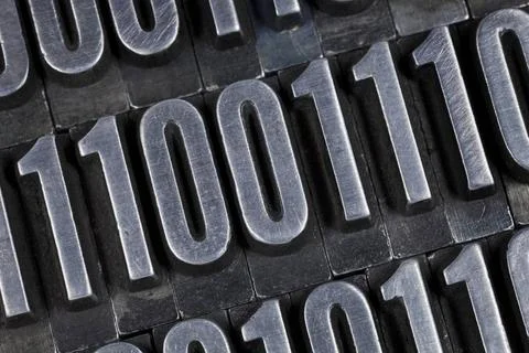  binary numbers abstract zero and one - binary numbers abstract - old grun... Stock Photos