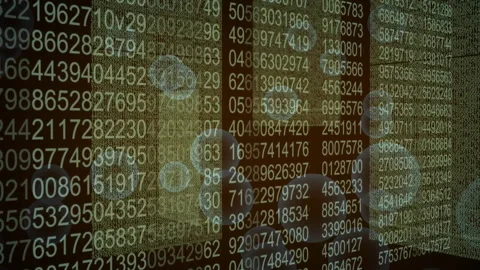 Binary numbers and data processing animation on abstract background Stock Footage 304480686
