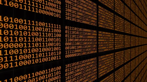 Binary numbers changing on black background Binaries orange 4K Stock Footage 281203006