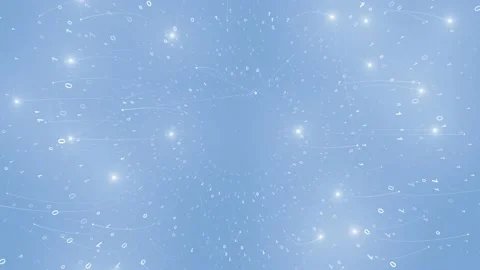 Binary numbers circle roatation with cyberspace light lines Vídeo Stock 229696266