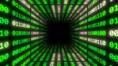 Binary numbers code data room Stock-Footage 131819082