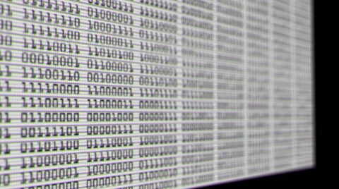 Binary Numbers on Computer Screen Stock Footage 61409794