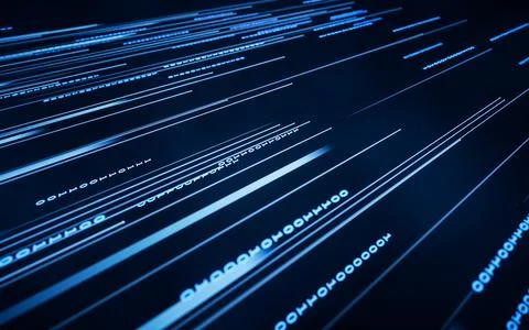 Binary numbers with cyberspace, 3d rendering. 스톡 일러스트