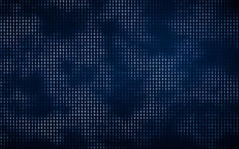 Binary numbers with cyberspace, 3d rendering. 스톡 일러스트