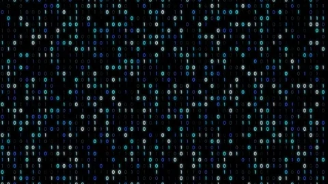 Binary numbers data wall loop motion on black background Stock Footage 341610118